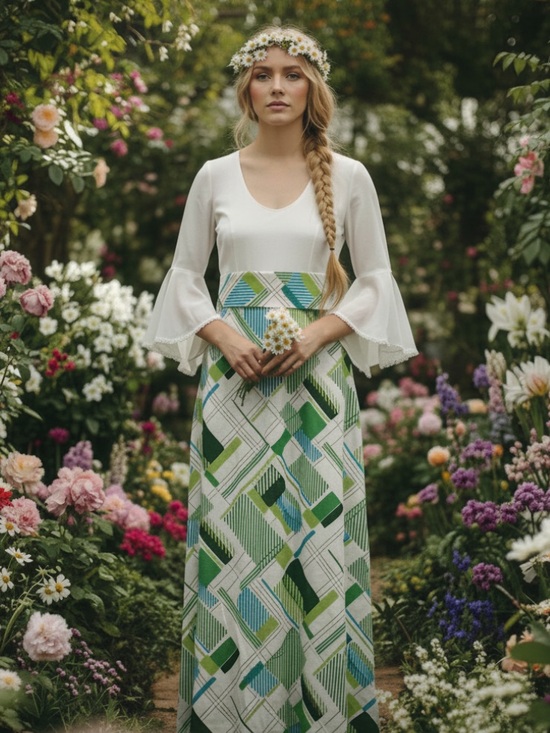 Vintage Dresses & Skirts - Vintage Romantic Hostess Maxi Dress